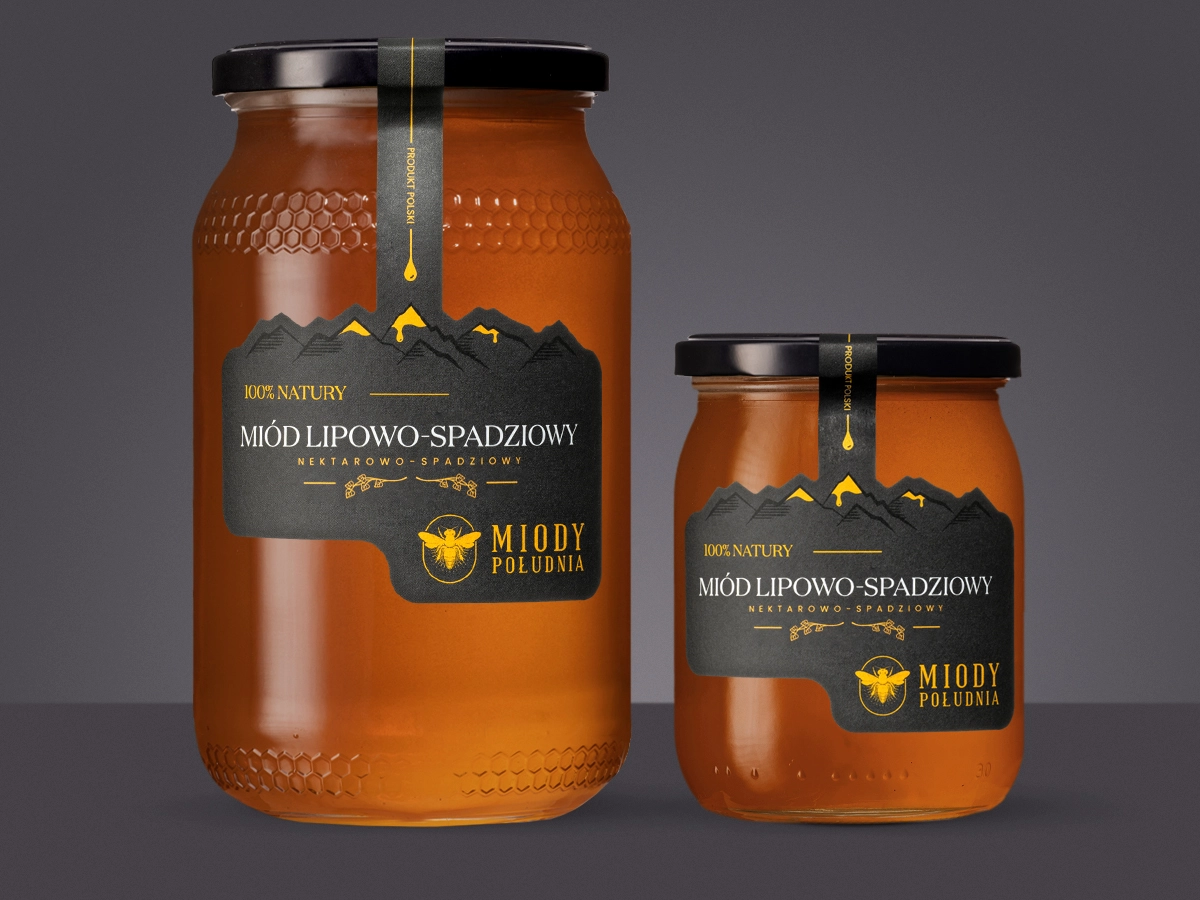 Dwa słoiki płynnego miodu lipowo spadziowego Miody Południa